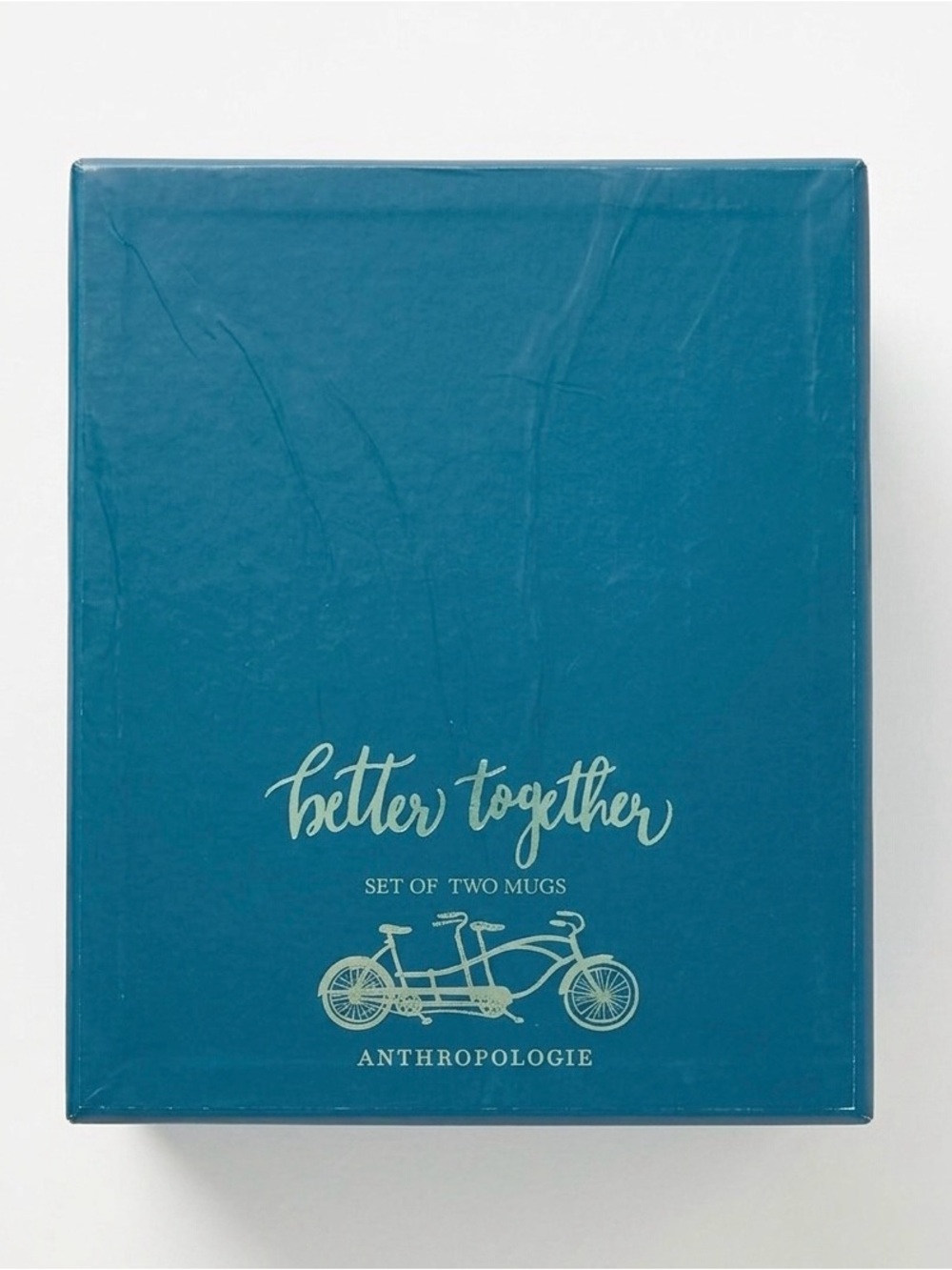 Anthropologie NIB Better Together Tandem Bicycle Set of Two Mugs - Picture 7 of 7